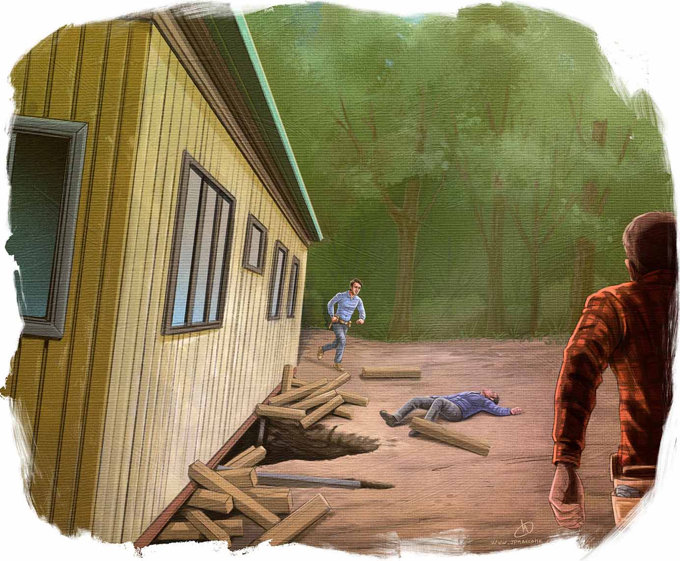 Illustration de la scène de l'accident