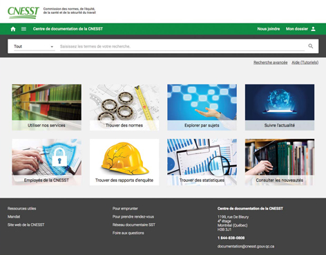 Nouveau site Web du Centre de documentation.